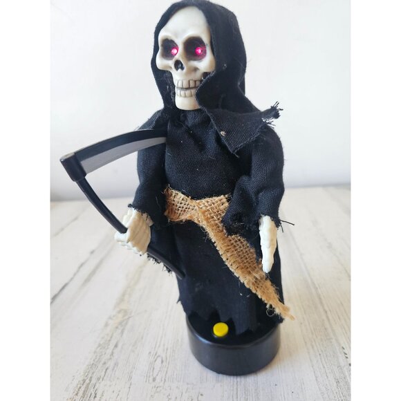 Mini grim reaper light up laughing scary decor RARE Halloween prop - Picture 3 of 7